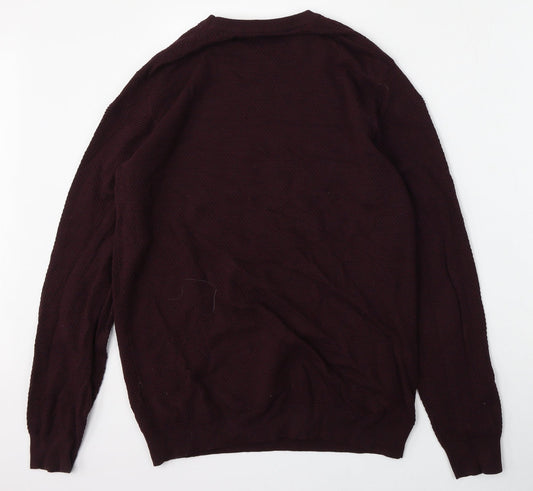Matalan Mens Red Round Neck  Cotton Pullover Jumper Size L