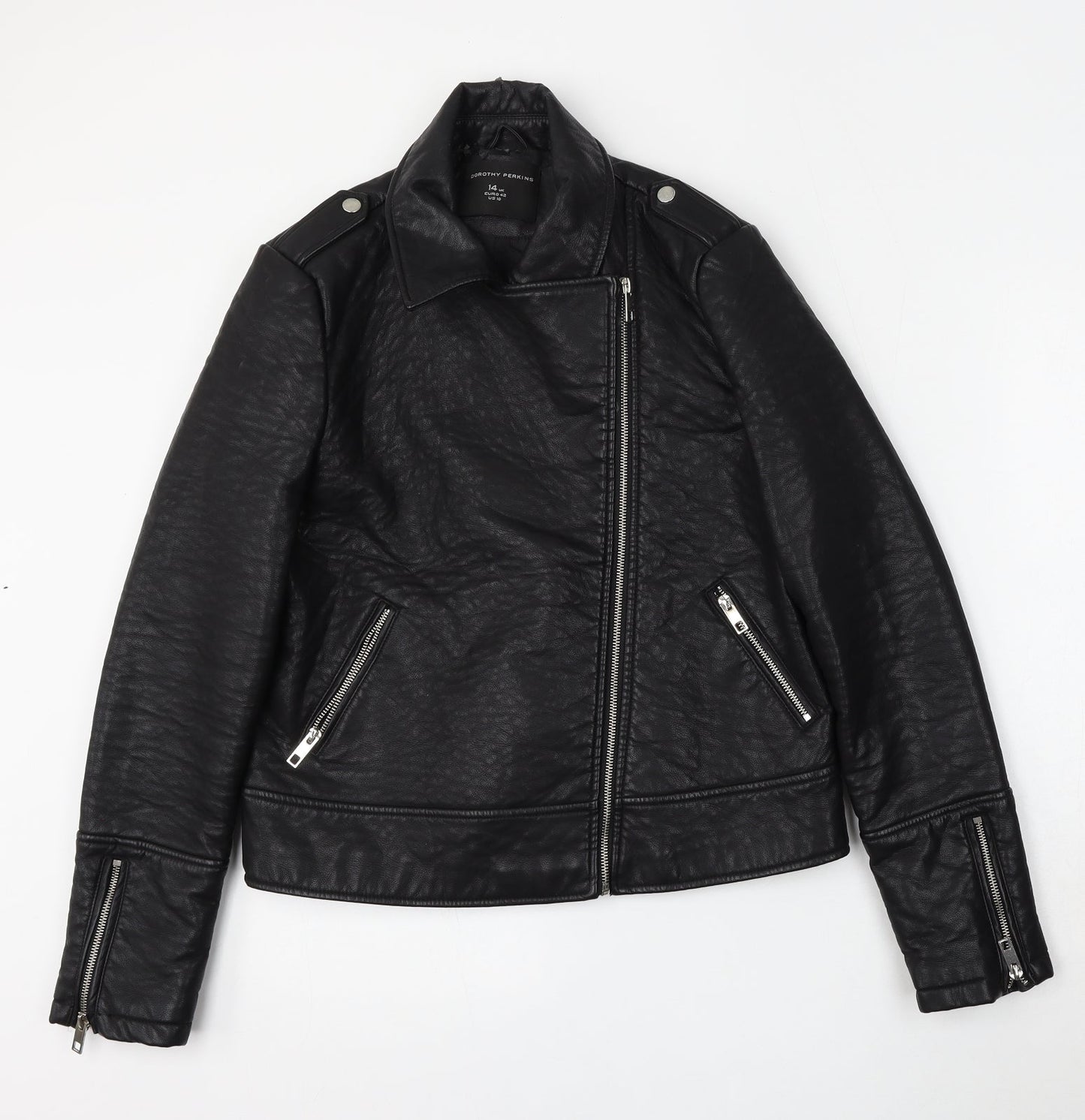 Dorothy Perkins Womens Black   Jacket  Size 14  Zip