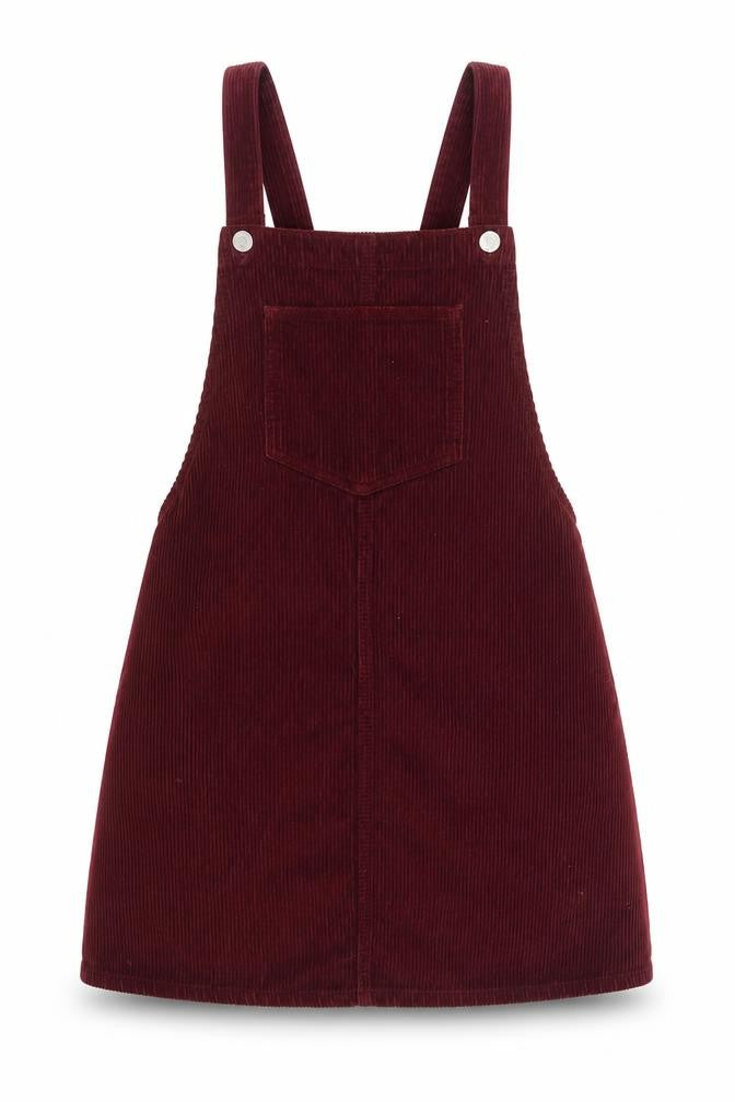 Topshop Womens Red  Cotton Pinafore/Dungaree Dress  Size 6  Square Neck