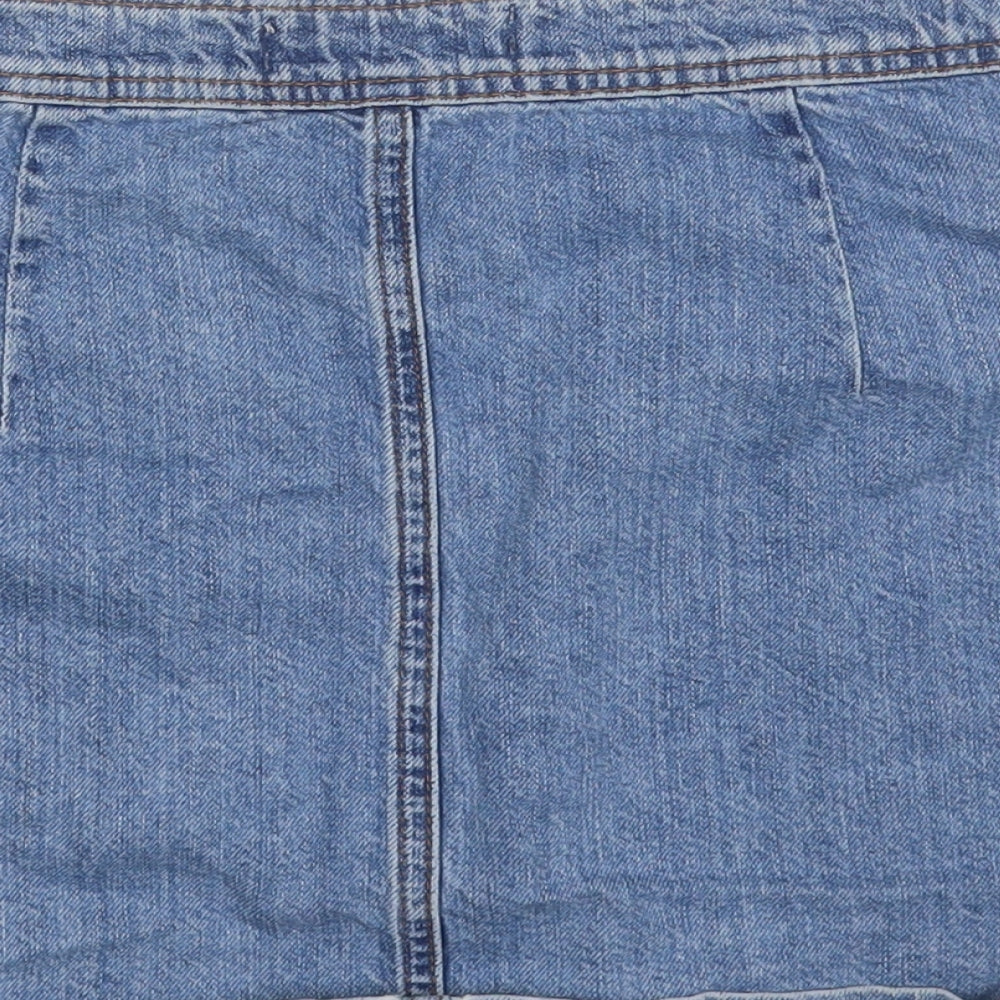 TRF DENIM Womens Blue  Cotton A-Line Skirt Size M