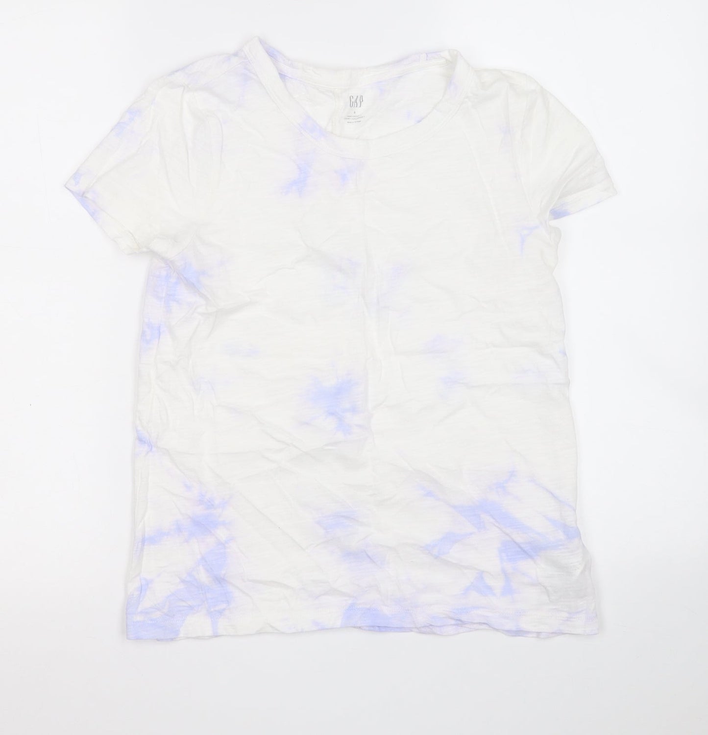 Gap Womens Multicoloured Geometric Cotton Basic T-Shirt Size S Round Neck