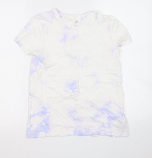 Gap Womens Multicoloured Geometric Cotton Basic T-Shirt Size S Round Neck