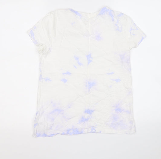 Gap Womens Multicoloured Geometric Cotton Basic T-Shirt Size S Round Neck