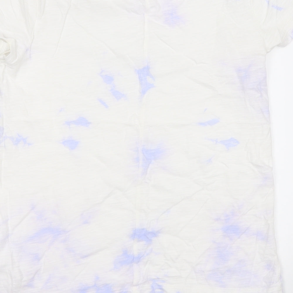 Gap Womens Multicoloured Geometric Cotton Basic T-Shirt Size S Round Neck