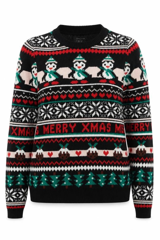 New Look Womens Multicoloured Round Neck  Acrylic Pullover Jumper Size S