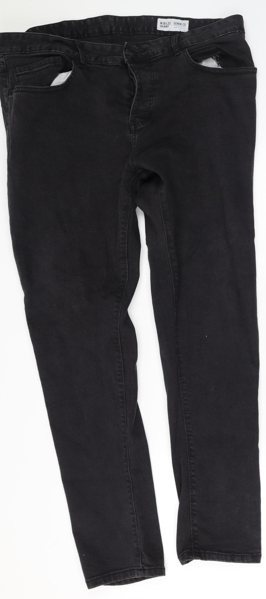 Denim & Co. Womens Grey  Cotton Skinny Jeans Size 38 L32 in Regular
