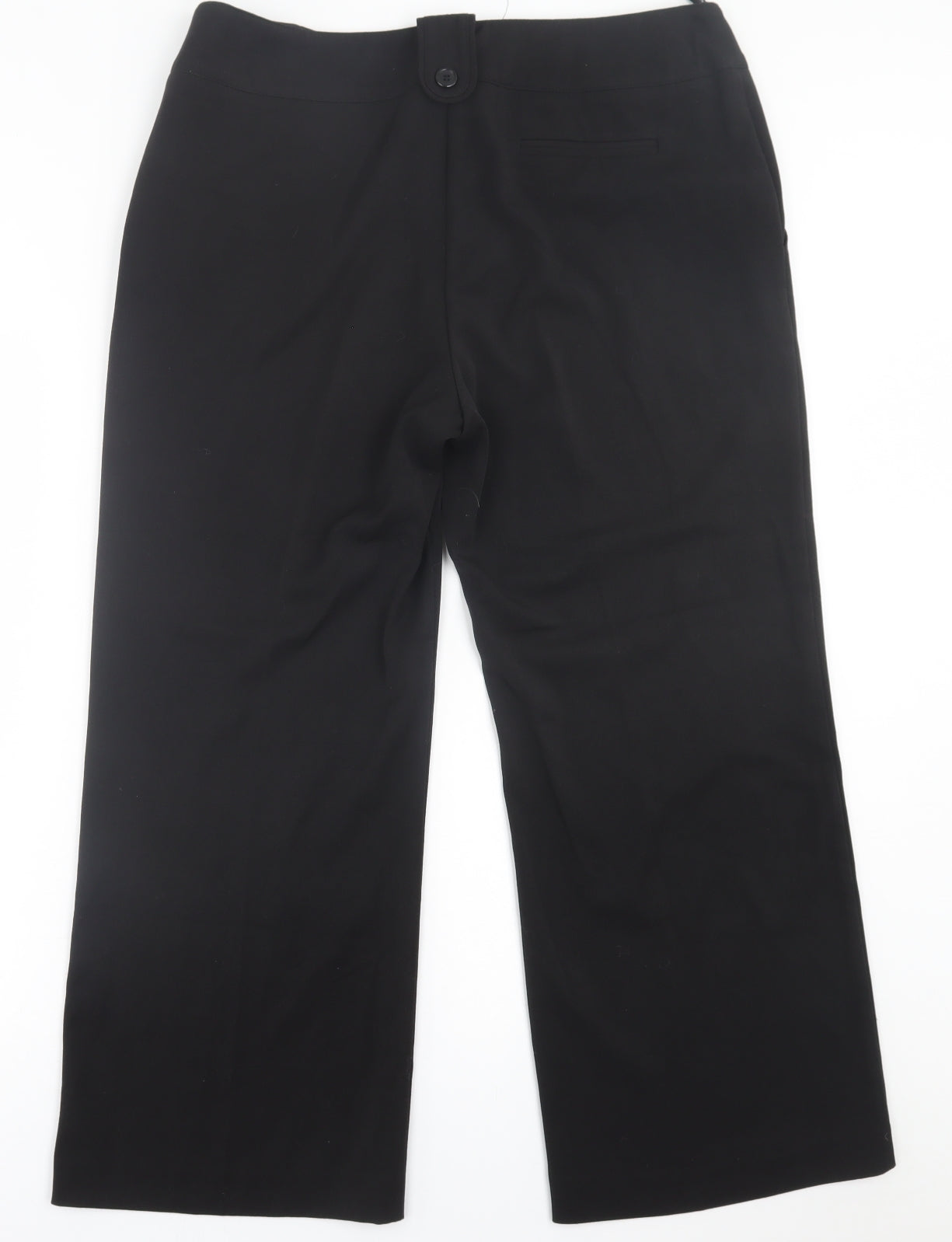 BHS Womens Black  Polyester Trousers  Size 16 L27 in Regular Hook & Eye