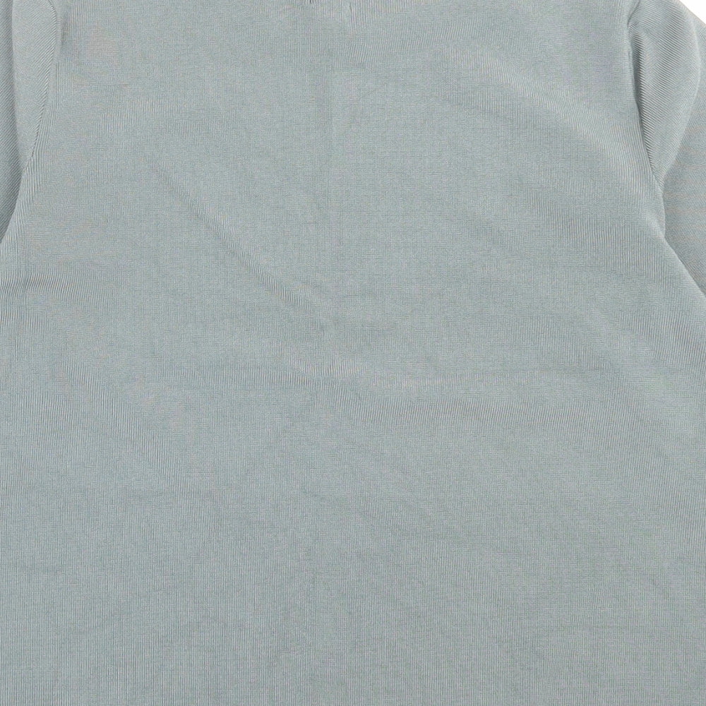 H&M Womens Green Crew Neck  Viscose Pullover Jumper Size M