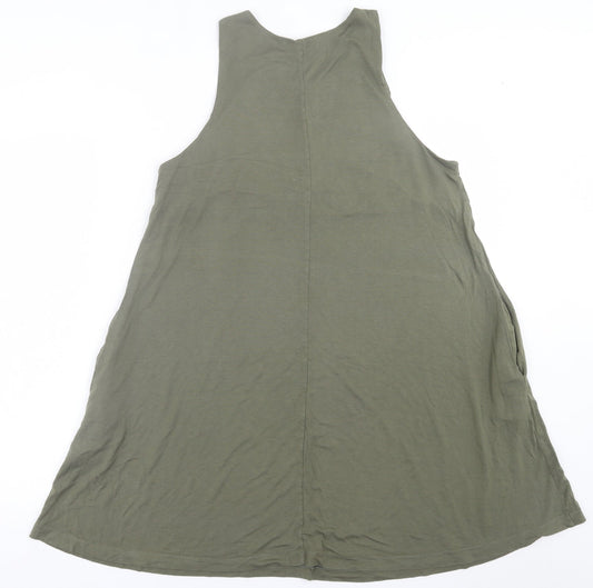 H&M Womens Green  Viscose A-Line  Size S  Crew Neck Pullover