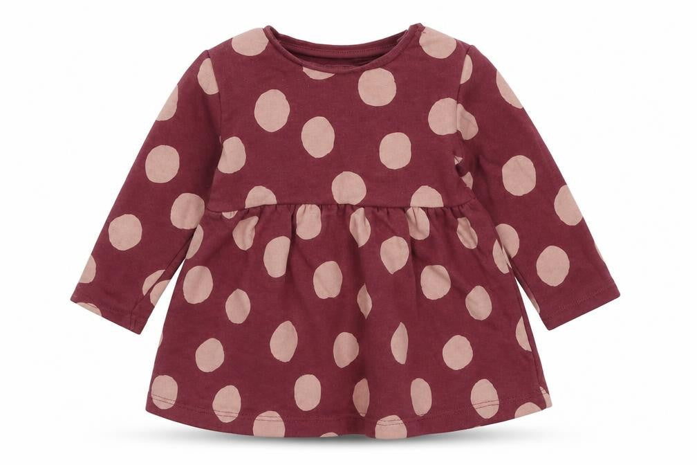 F&F Girls Pink Polka Dot  Basic T-Shirt Size 3-6 Months Round Neck
