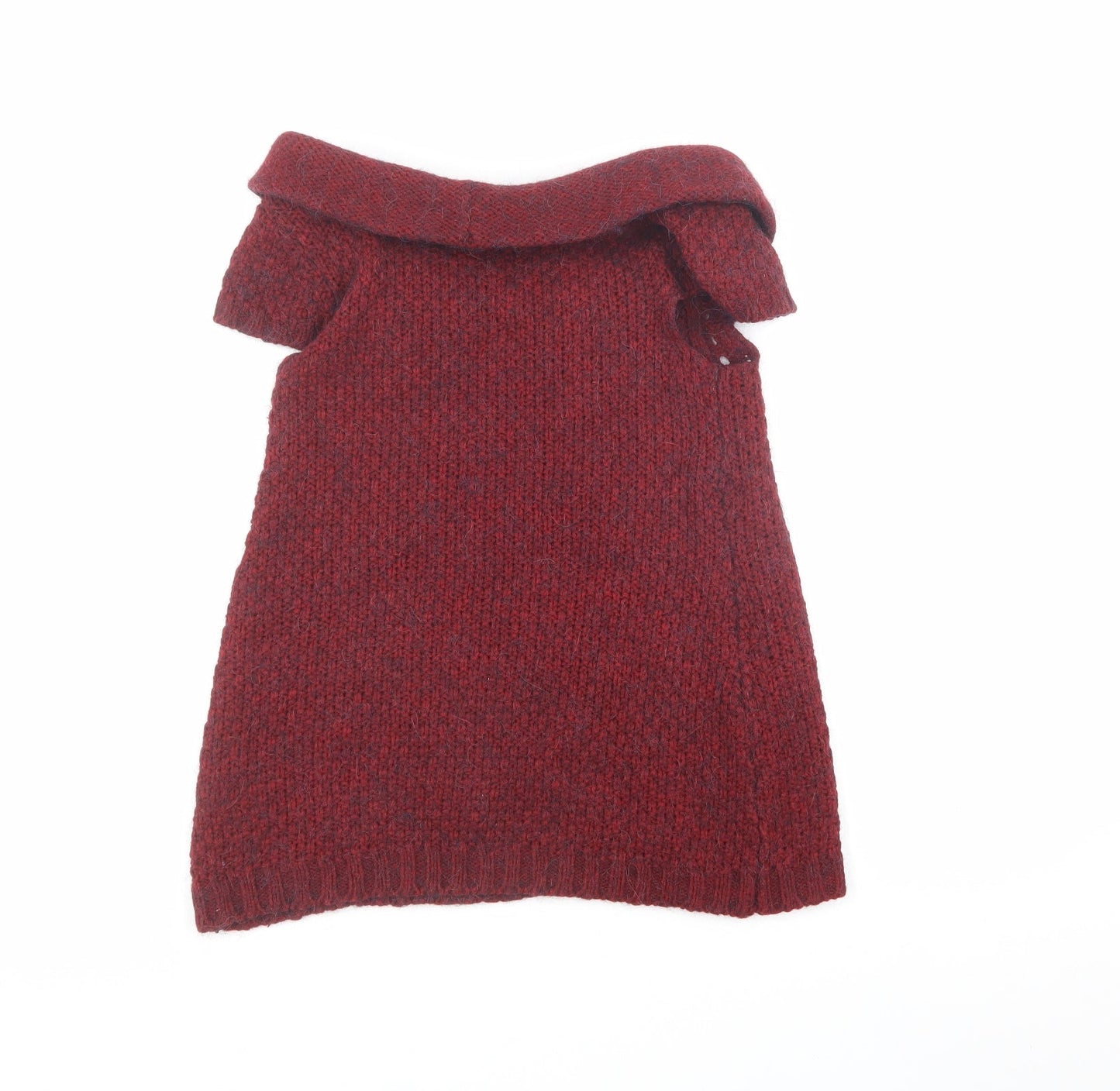 River Island Womens Red Roll Neck  Acrylic Pullover Jumper Size 6