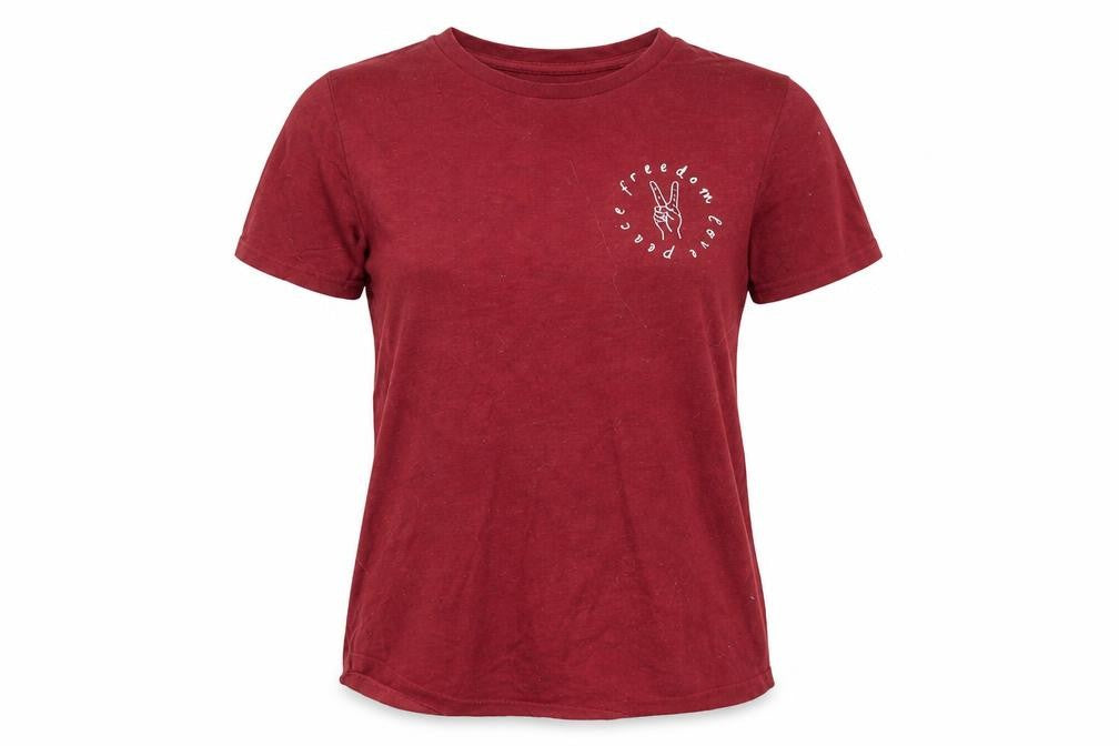 Divided by H&M Womens Red  Viscose Jersey T-Shirt Size XS Crew Neck