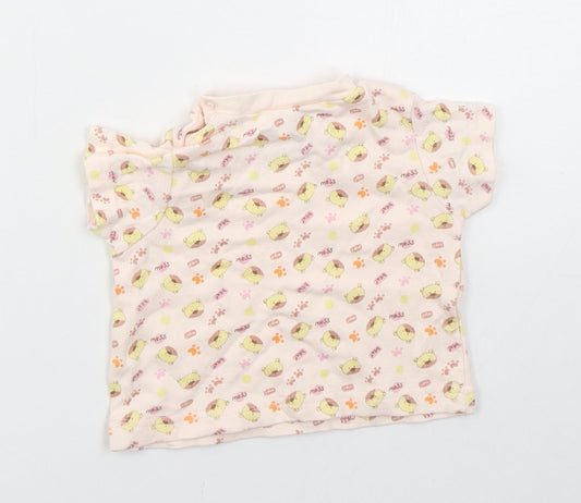 Rockababy Girls Pink  Cotton Basic T-Shirt Size 3-6 Months Crew Neck Pullover - Bear Mess