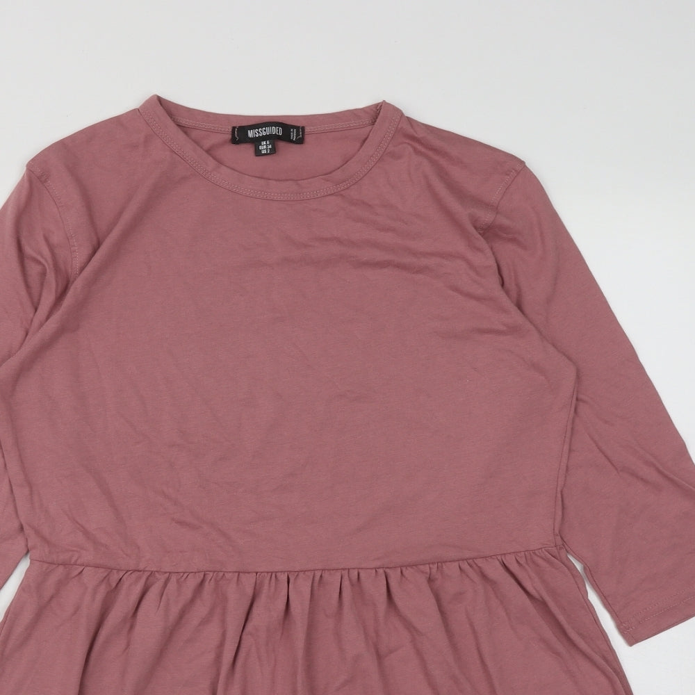 Missguided Womens Pink  Polyester Fit & Flare  Size 6