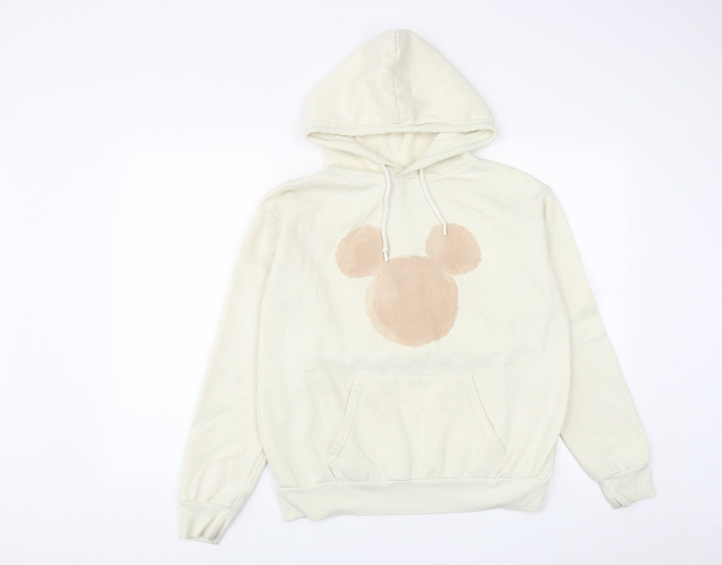 Disney Womens Beige  Polyester Pullover Hoodie Size S  Drawstring - mic