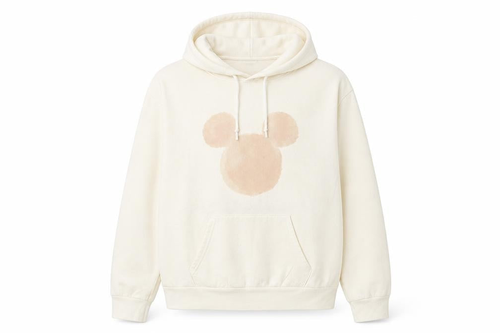 Womens UK S Regular Disney Beige Pullover Hoodie