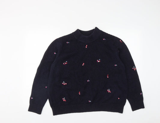 Marks and Spencer Mens Blue Round Neck  Acrylic Pullover Jumper