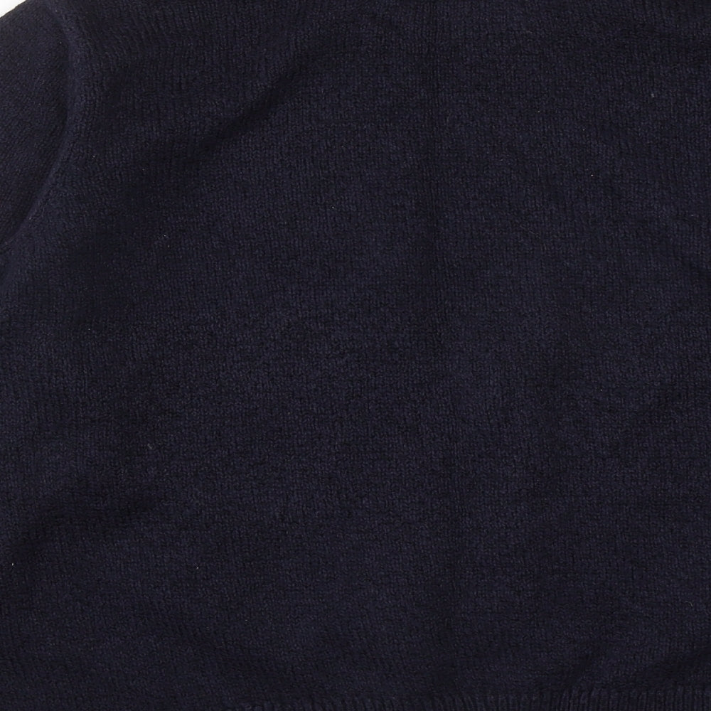 Marks and Spencer Mens Blue Round Neck  Acrylic Pullover Jumper