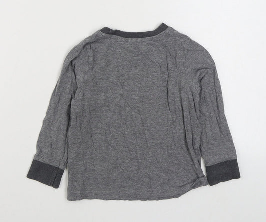 Confiance Textiles Boys Grey  Cotton Basic T-Shirt Size 5 Years Round Neck Pullover