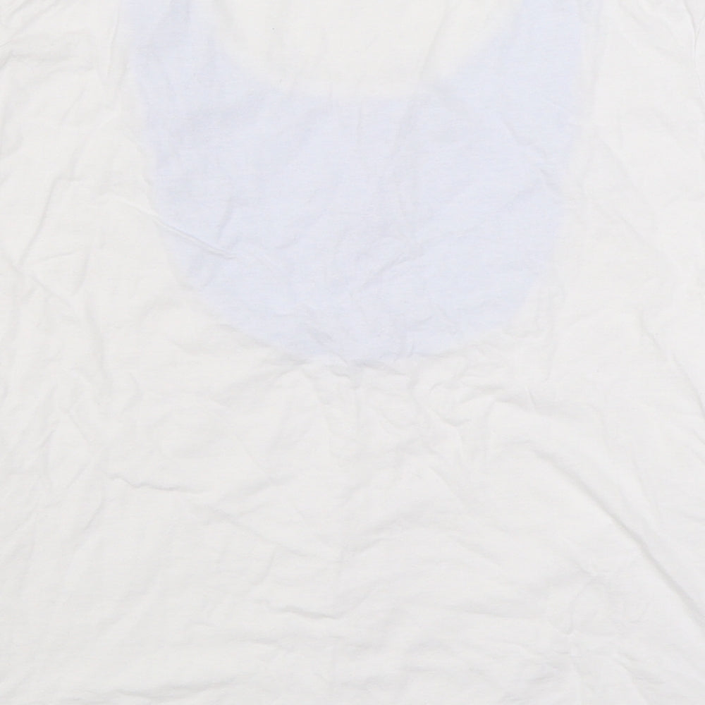 Inspirations Womens White  100% Cotton Basic T-Shirt Size 14 Round Neck