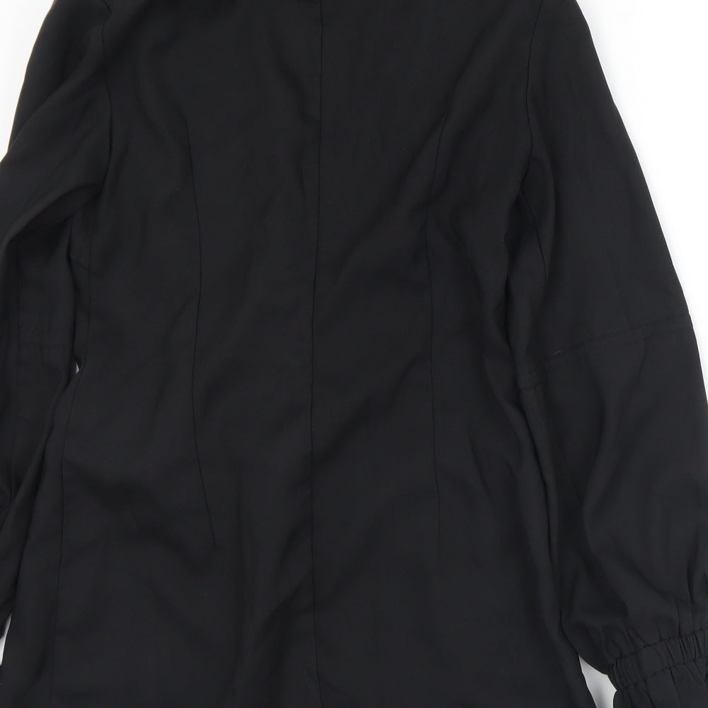 PRETTYLITTLETHING Womens Black   Jacket  Size 8  Button - Shoulder pads