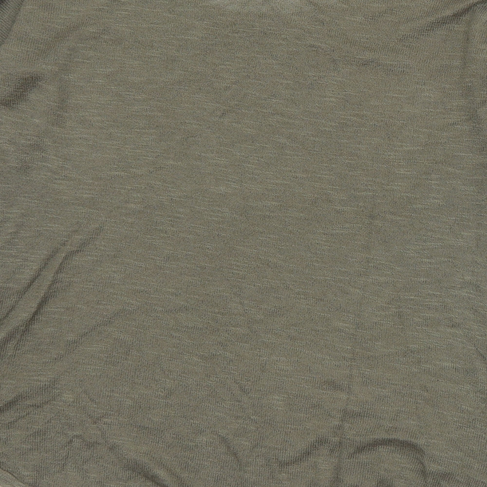 River Island Womens Grey  Acrylic Basic T-Shirt Size 10 Round Neck - Oui!