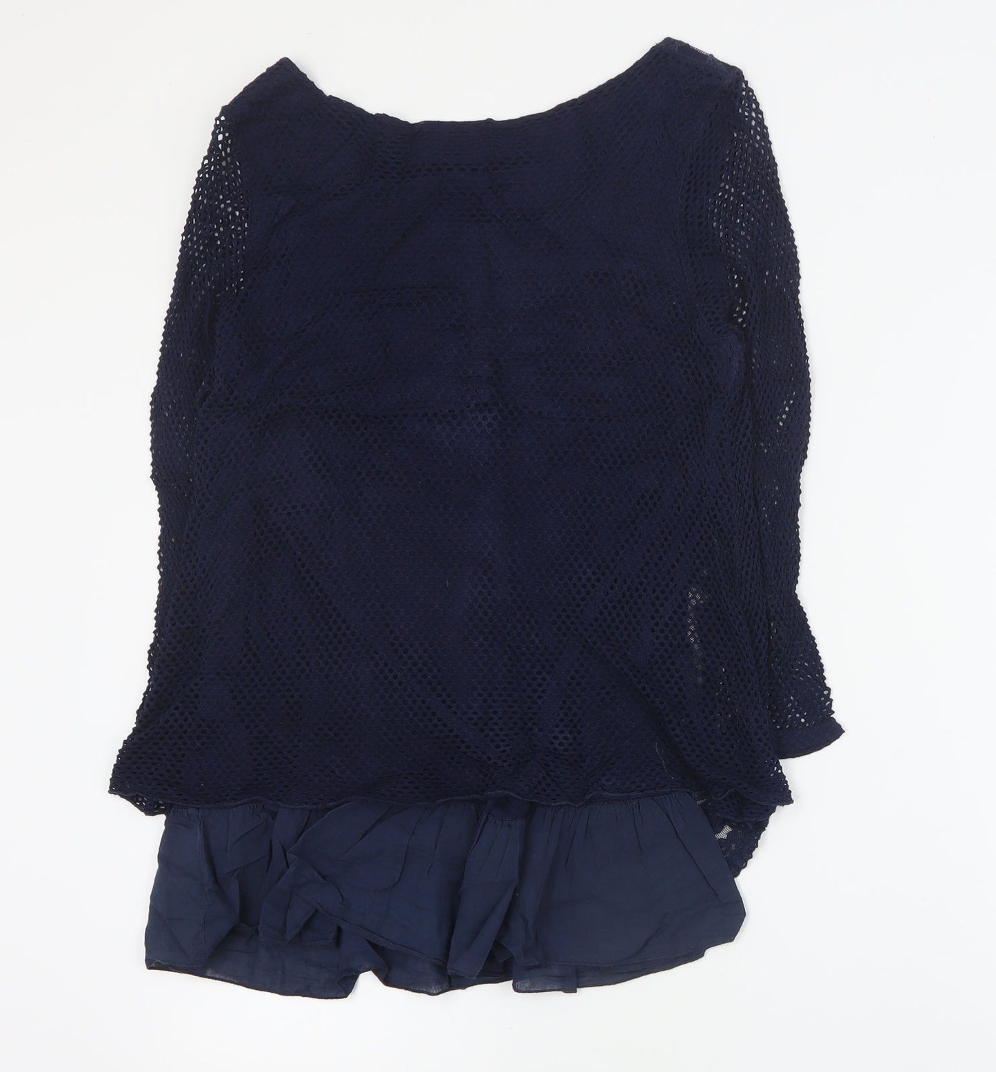 Apricot Womens Blue  Viscose Basic Blouse Size S Round Neck
