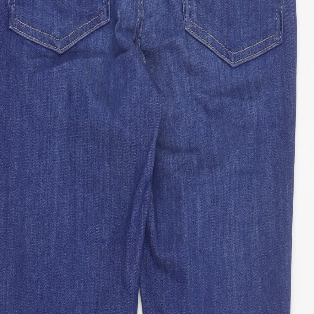 Marks and Spencer Womens Blue  Cotton Skinny Jeans Size 10 L30 in Regular Zip
