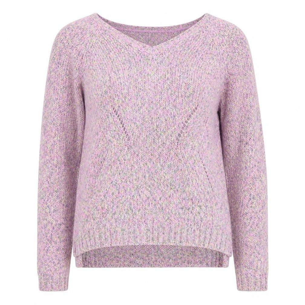 Marks and Spencer Womens Multicoloured V-Neck  Acrylic Pullover Jumper Size 10