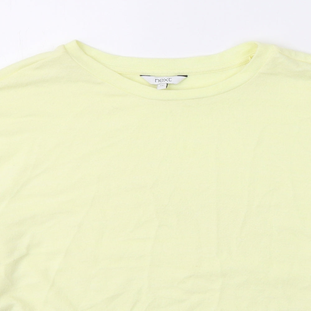 NEXT Womens Yellow  Viscose Jersey T-Shirt Size 14 Round Neck