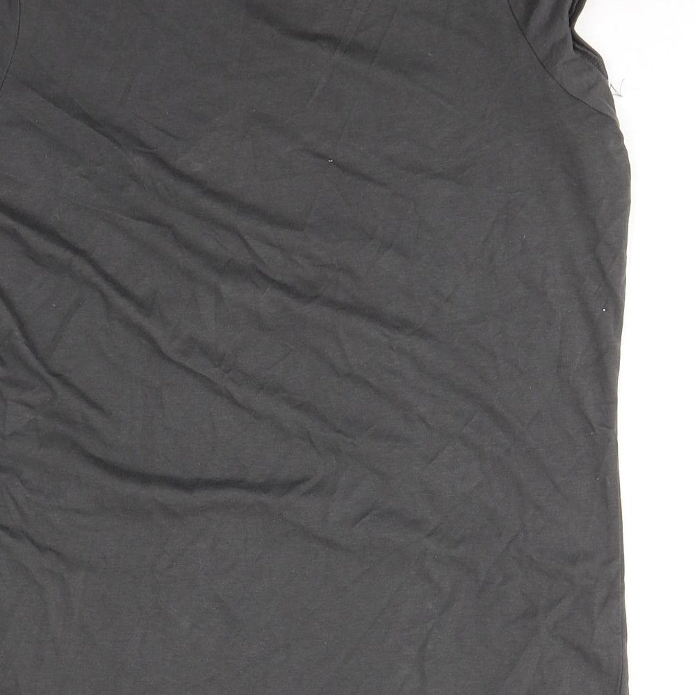 New Look Womens Grey  Cotton Basic T-Shirt Size 10 Round Neck - Hogwarts