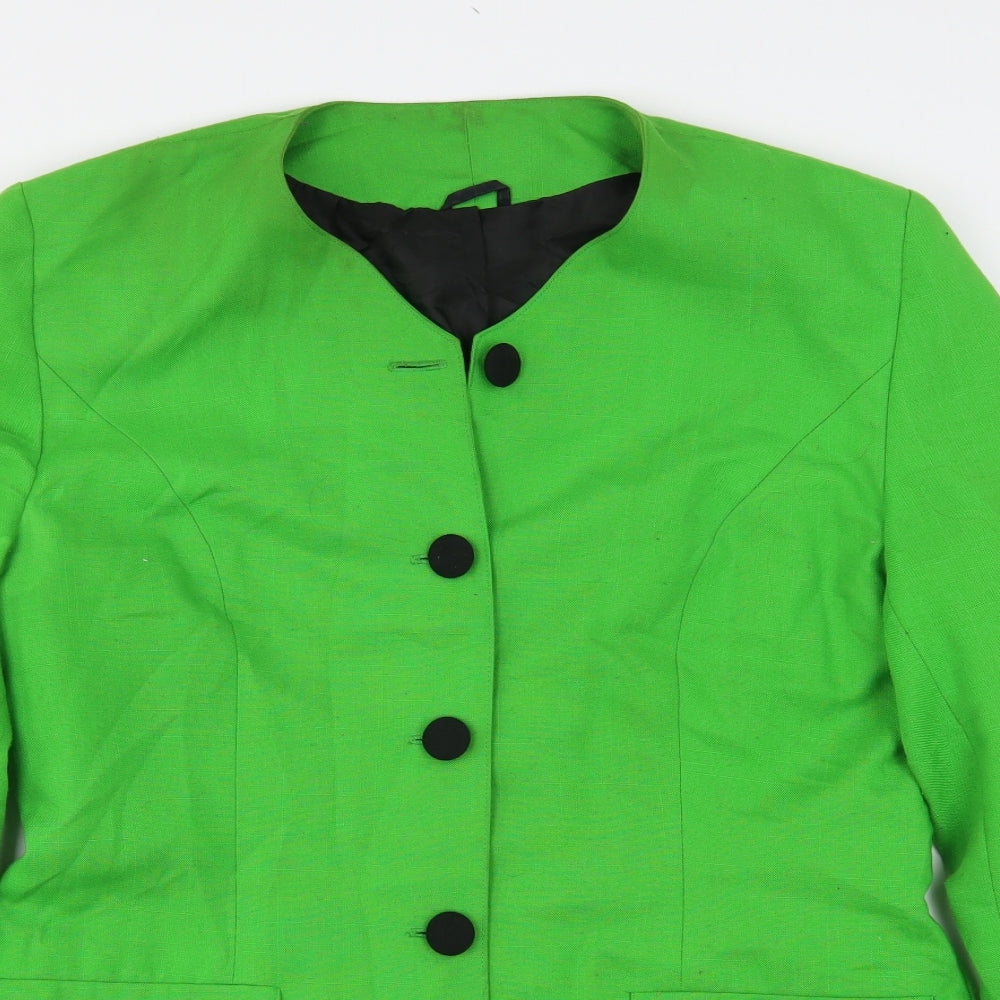 Comola Rhodes Womens Green   Jacket Blazer Size 14  Button
