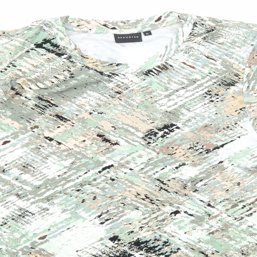 Brandtex Womens Multicoloured Camouflage Viscose Basic T-Shirt Size XL Scoop Neck