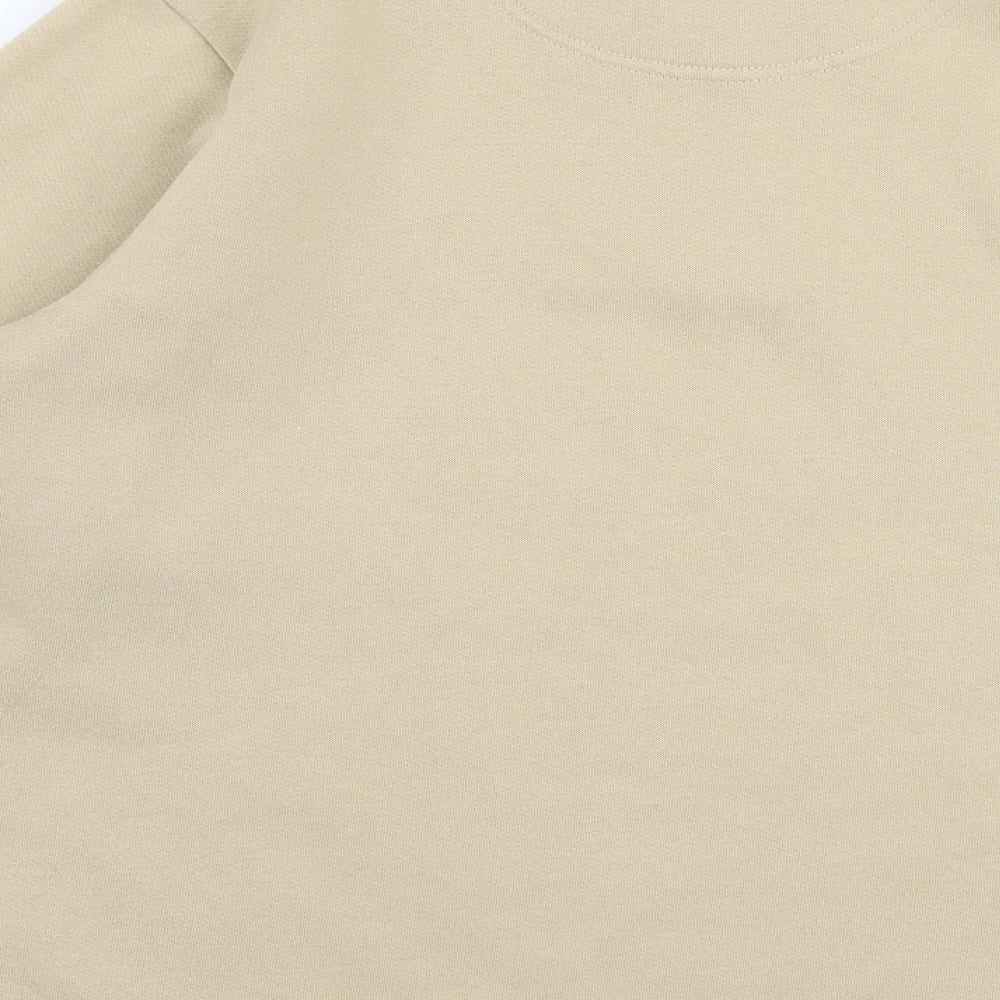 Neutral Territory Womens Beige  Polyester Pullover Sweatshirt Size S  Button