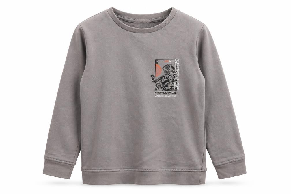 George Boys Grey  Cotton Pullover Sweatshirt Size 5-6 Years  Pullover - Tiger