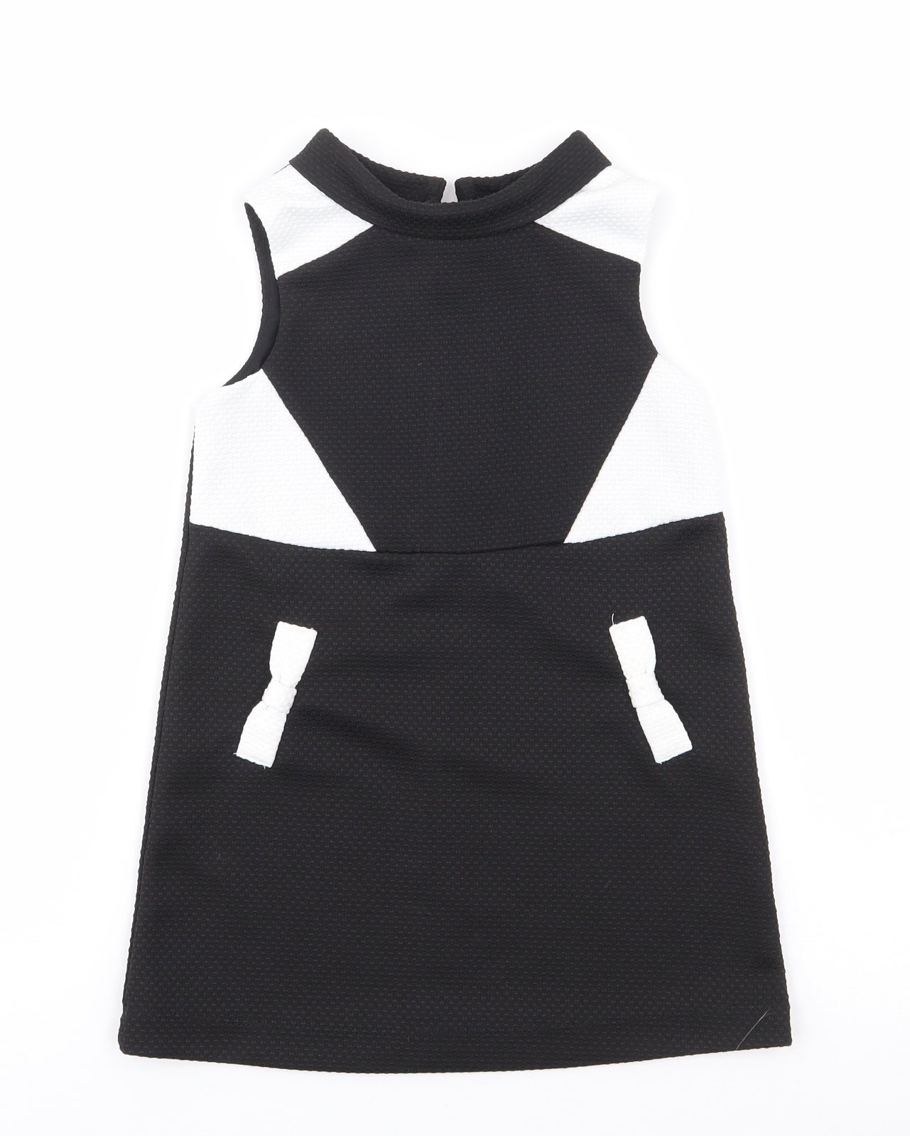 NEXT Girls Black  Polyester Shift  Size 4 Years  Mock Neck Zip