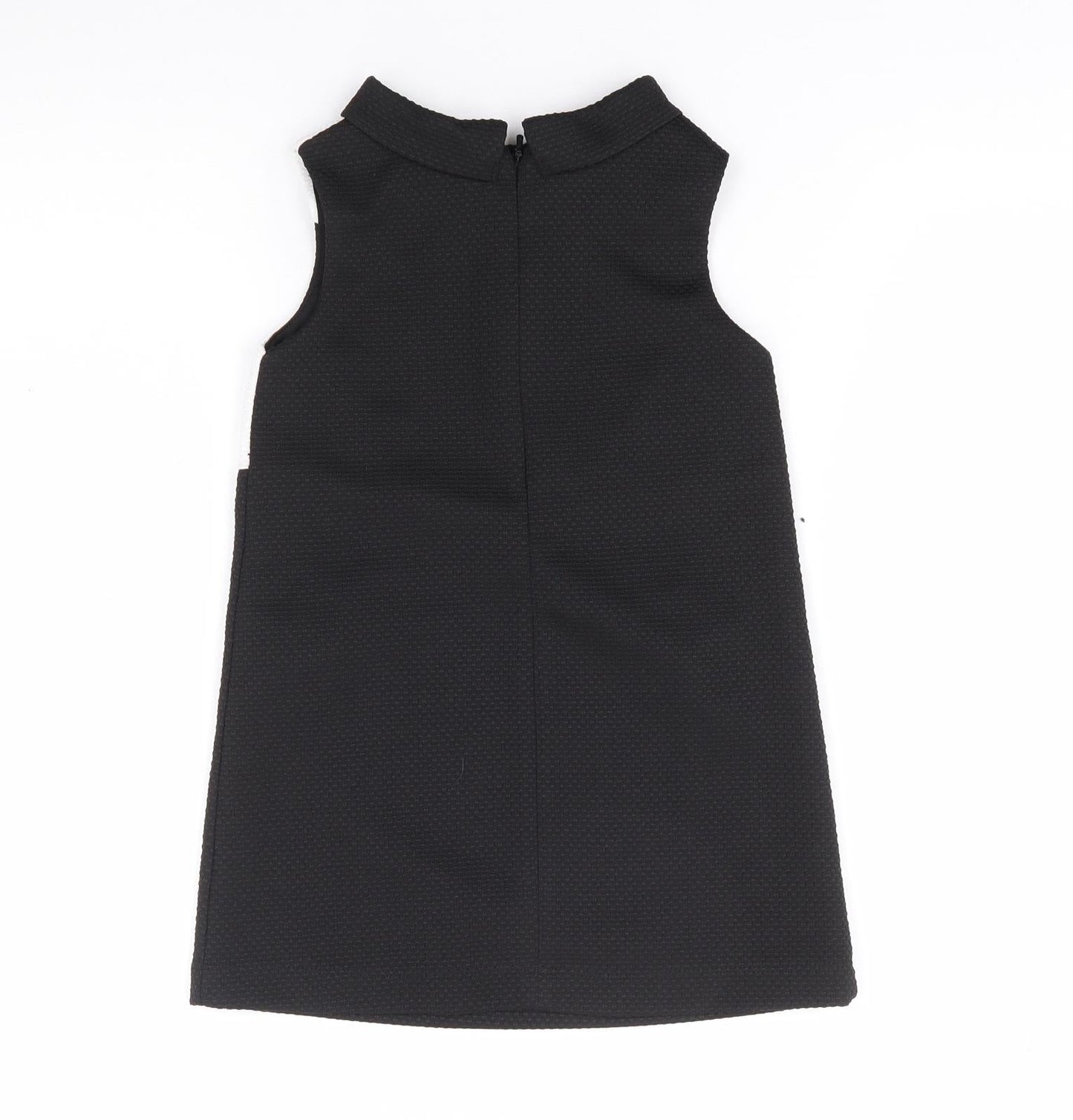 NEXT Girls Black  Polyester Shift  Size 4 Years  Mock Neck Zip