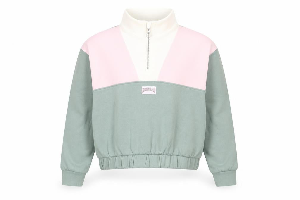 Primark Girls Green Colourblock Cotton Pullover Sweatshirt Size 11-12 Years  Pullover
