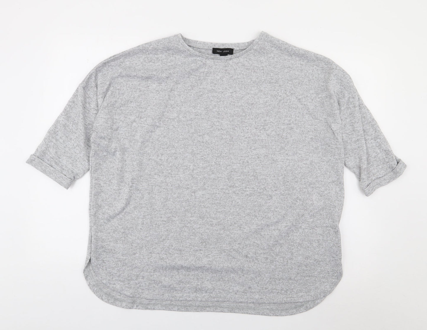 New Look Womens Grey  Polyester Jersey T-Shirt Size M Round Neck