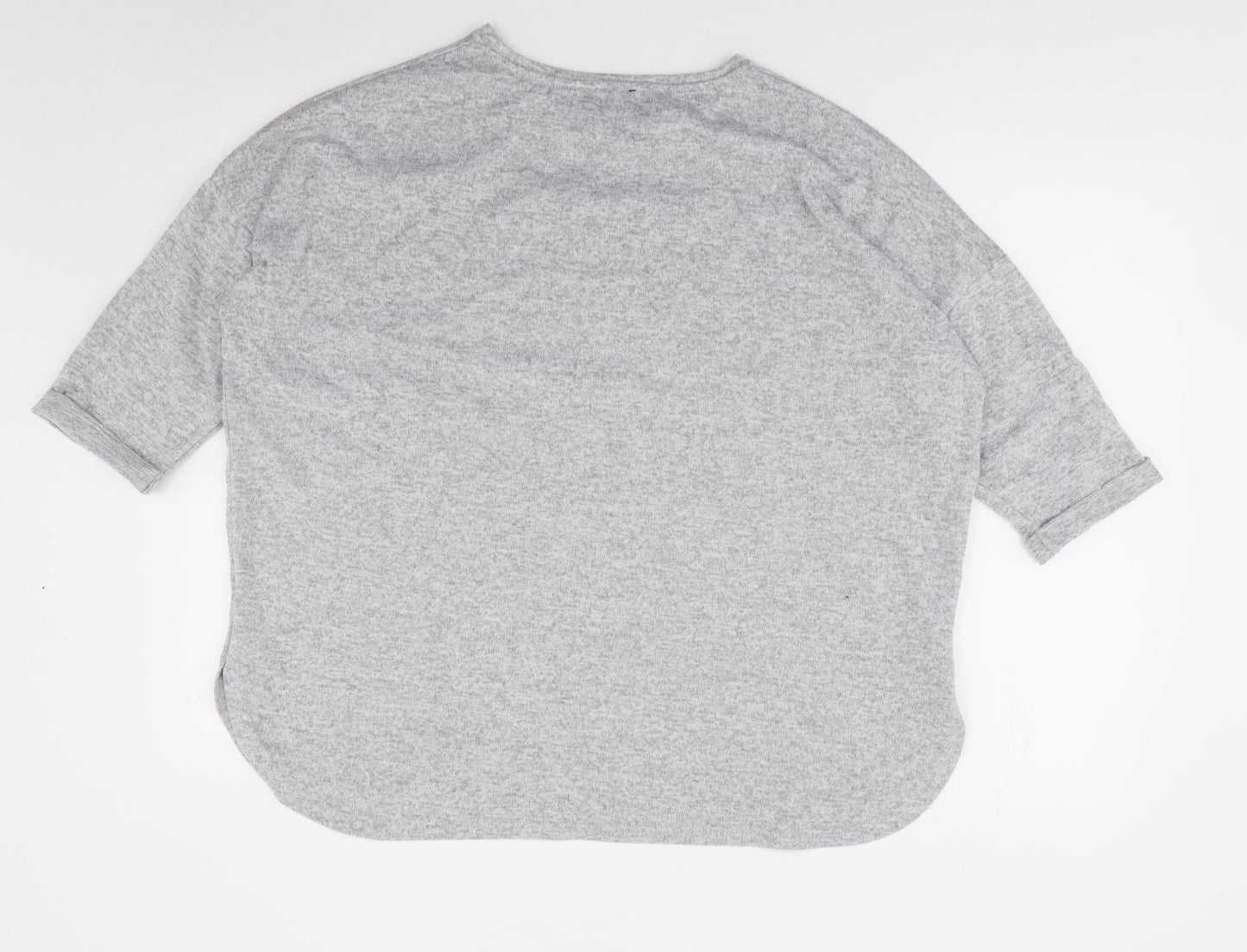 New Look Womens Grey  Polyester Jersey T-Shirt Size M Round Neck