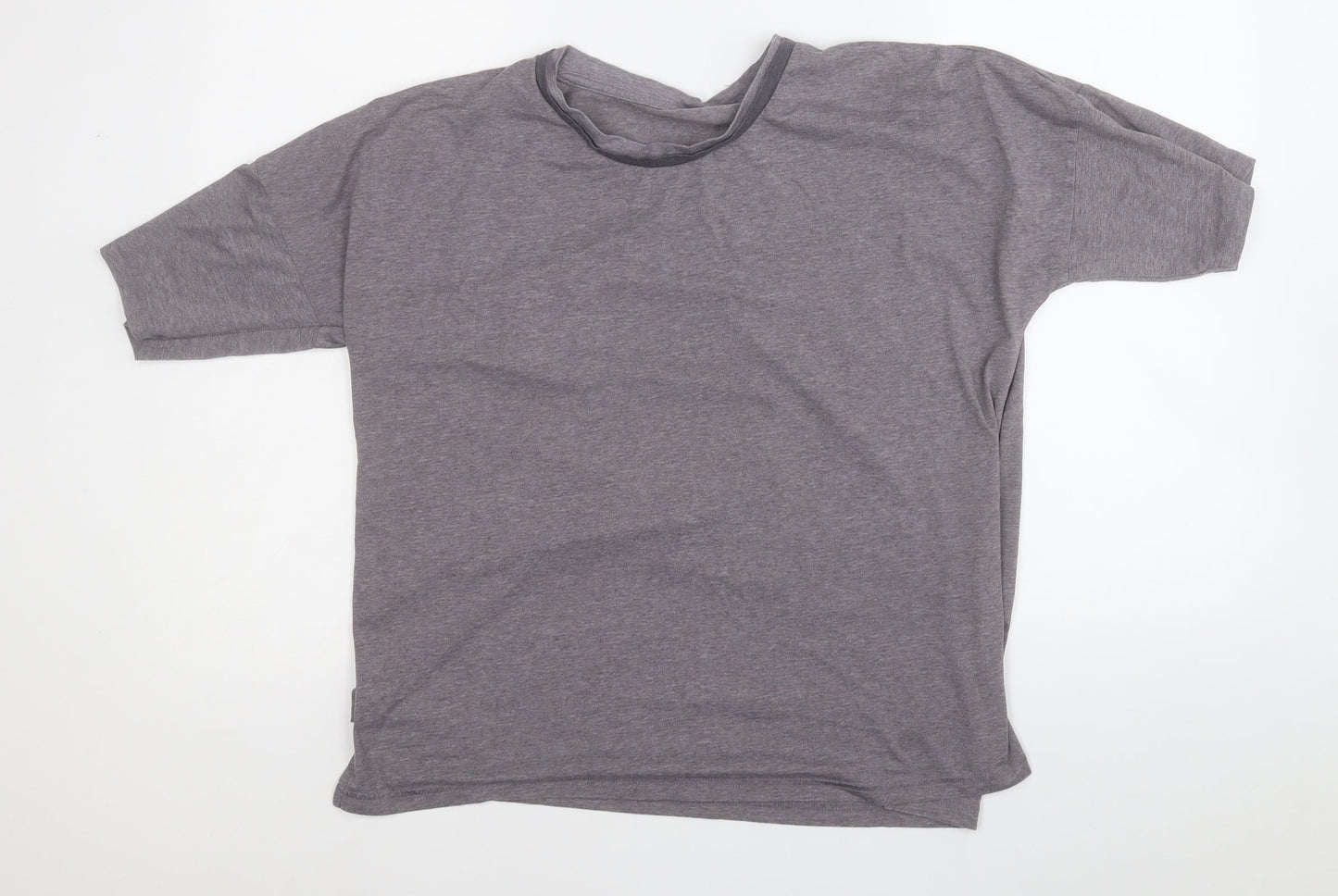 Dunnes Stores Womens Grey  Polyester Basic T-Shirt Size M Round Neck