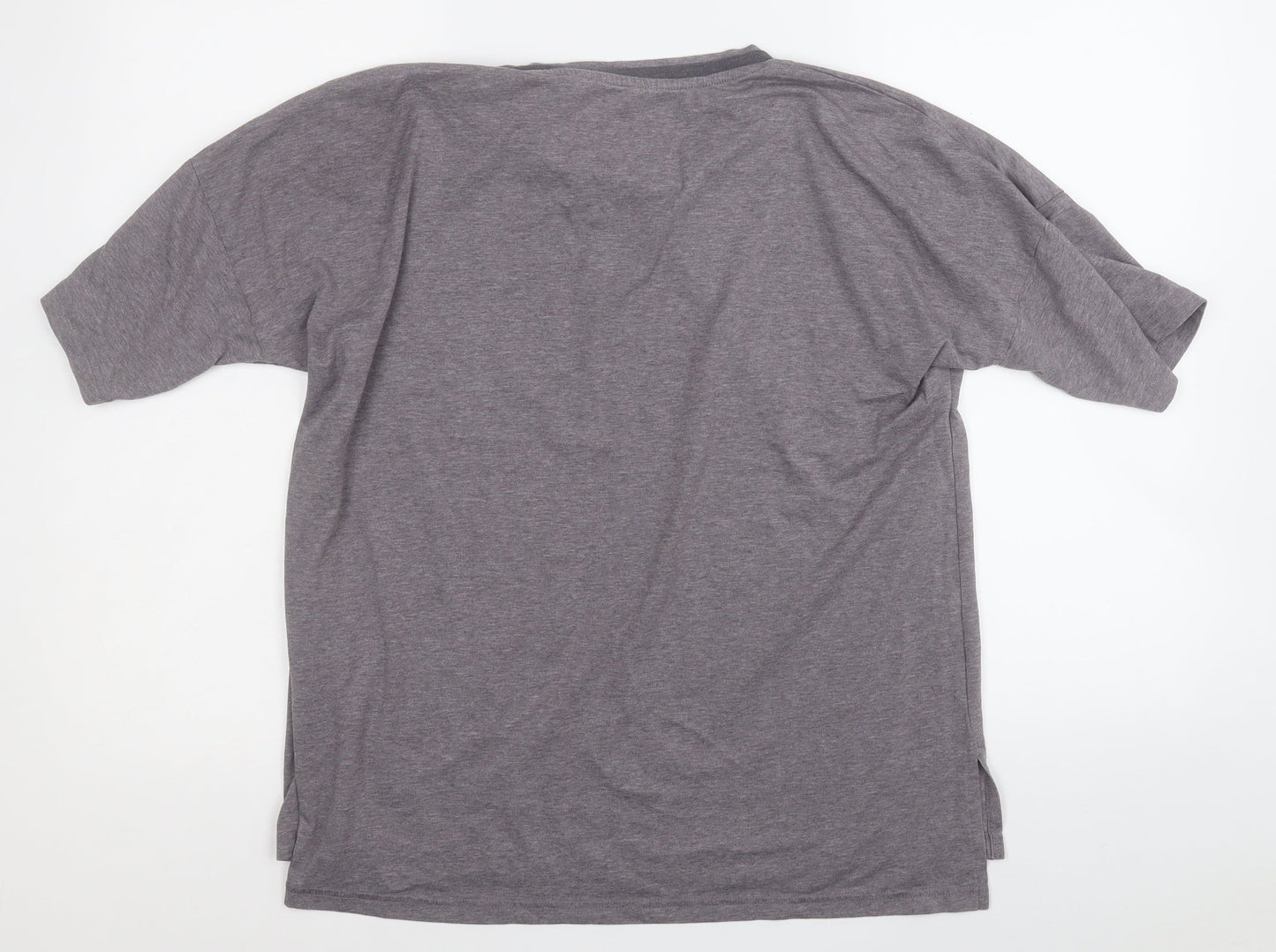 Dunnes Stores Womens Grey  Polyester Basic T-Shirt Size M Round Neck