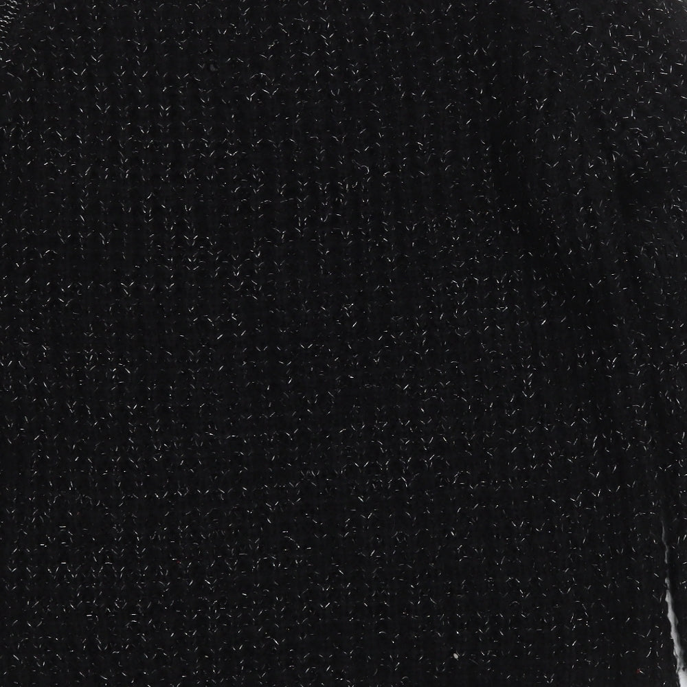 Papaya Womens Black Round Neck  Acrylic Pullover Jumper Size 14