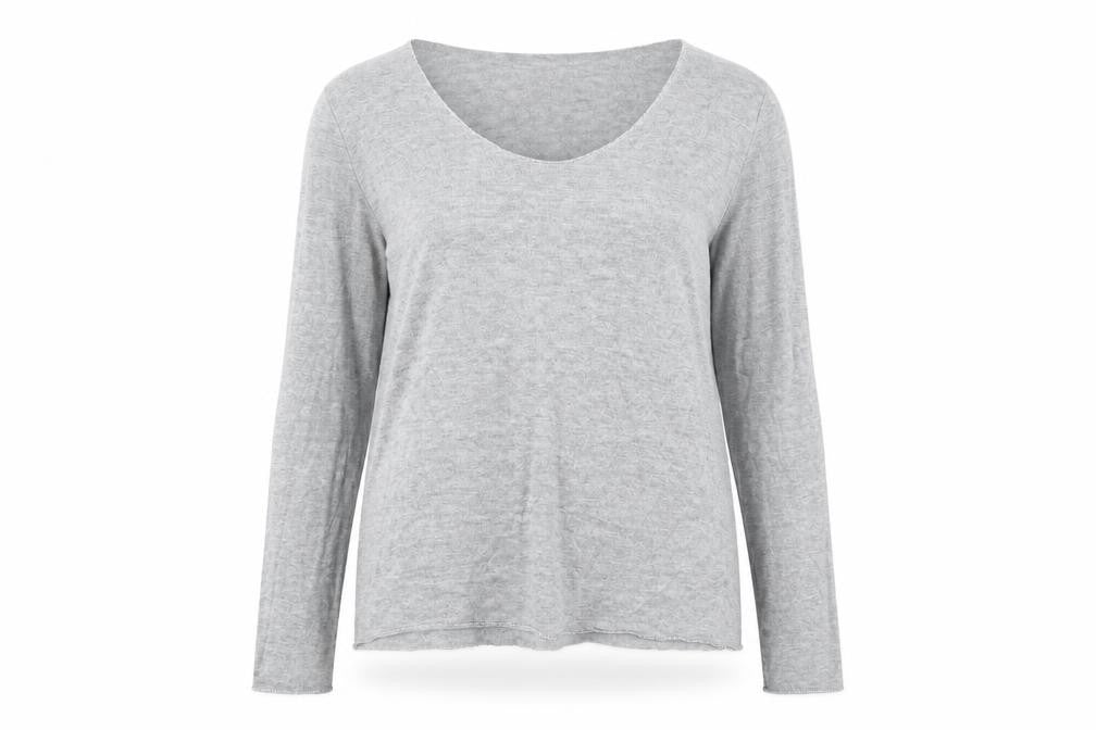 Sevenstyle Womens Grey V-Neck  Polyester Pullover Jumper Size M