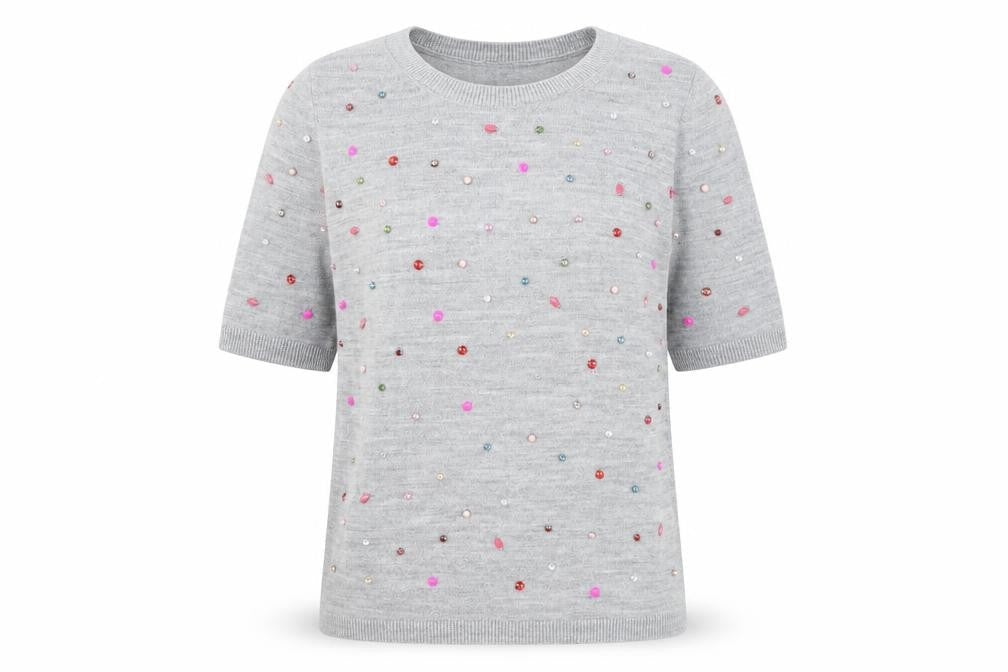 Marks and Spencer Womens Grey Round Neck  Acrylic Pullover Jumper Size 8