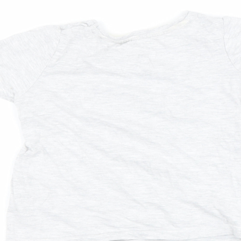 Primark Girls Grey  Cotton Basic Casual Size 3-4 Years Round Neck