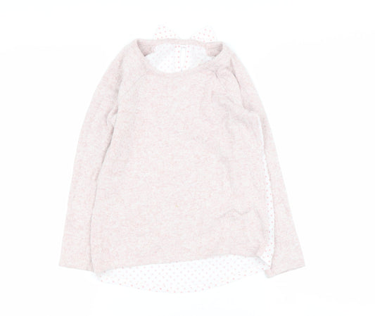 Dunnes Stores Girls Pink  Viscose Basic Casual Size 7 Years Round Neck