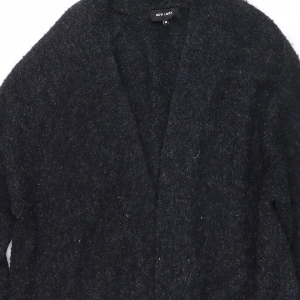 new look  Womens Grey V-Neck  Polyester Cardigan Jumper Size M