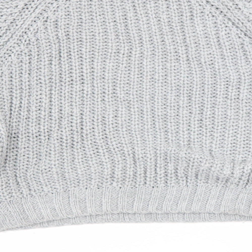 Missguided Womens Grey High Neck  Acrylic Pullover Jumper Size 10