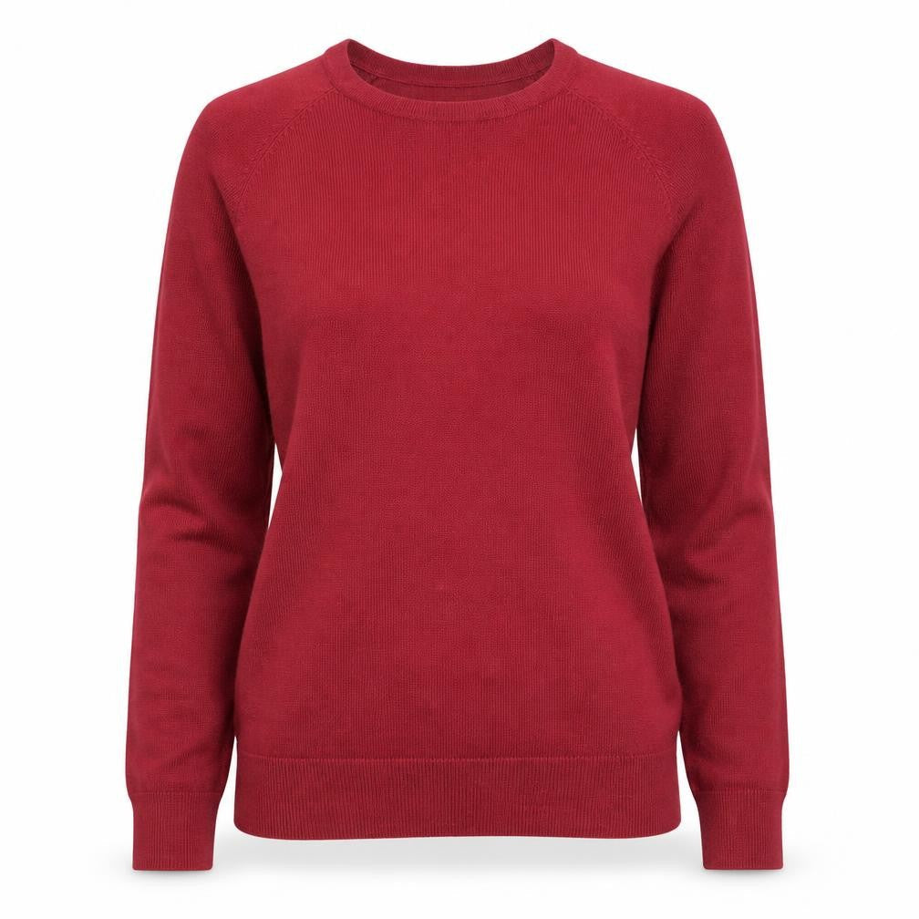 Dunnes` Womens Red Round Neck  Viscose Pullover Jumper Size S